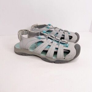 Eddie Bauer Girls Size 2 Youth Kristen Grey Water Bump Toe Outdoor Shoes Sandals